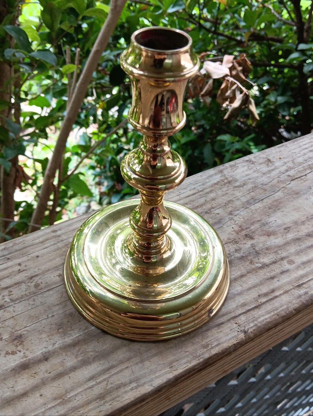 Vintage 6inch Solid Brass USA Candle Holder